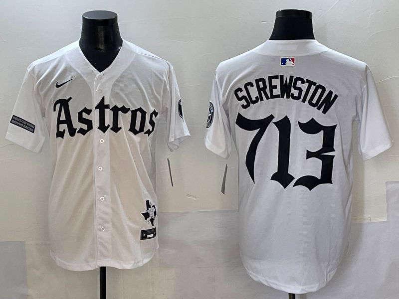 Men 2025 Houston Astros 713 Screwston White Five generations Joint Name Nike MLB Jersey style 11->houston astros->MLB Jersey